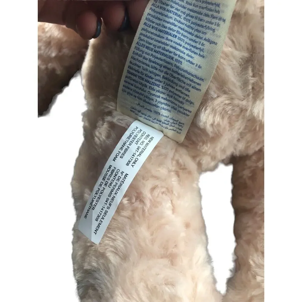 Build A Bear‎ Cream Curly Fur Teddy Plush Stuffed Bear 19 Inches
